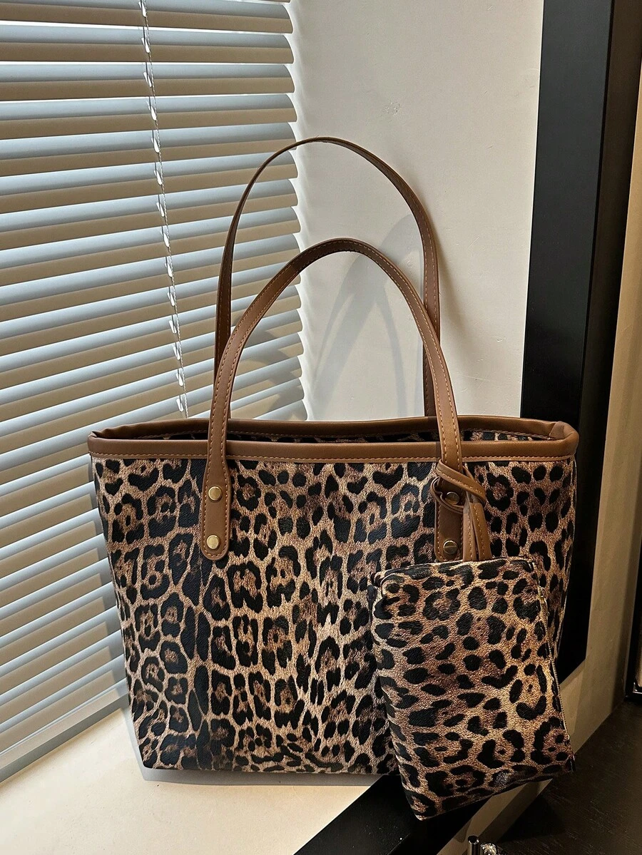 Women's Fashion Commuting & Shopping Shoulder Tote Bag, Large Capacity, Suitable For Dating - Brown - View 1