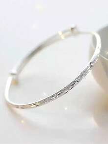 1 件优雅女士 925 纯银闪亮星星可调节手链，奢华简约金属首饰，送给朋友的礼物 - 銀色 - 查看 3