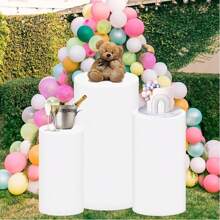 Set di 3 pezzi di alzate per dolci, supporti cilindrici flessibili (50/55/60 cm), adatti per decorazioni per feste, matrimoni o compleanni, decorazioni autunnali (include solo il tappeto da tavolo a forma di cilindro)