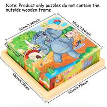 1pc 6 Jigsaw Animal World Farm Animals Puzzle Toys, Intellectual Enhancement Puzzle Toy Brings Intelligence Development And Happiness
