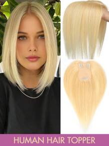 7x11厘米女士真人发夹式侧刘海直发接发片，优雅款式，多种颜色可选，增加稀疏头发的蓬松度和长度，夹式固定，逼真头皮效果