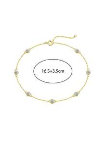 BLOVEMEE 1 سوار فضة إسترليني عيار 925 مرصع بحجر الموسانيت ذو طراز أنيق، مناسب للسيدات للارتداء اليومي، العمل، الحفلات، العطل، عيد الميلاد، عيد الحب، عيد الأم، عيد الفصح، أعياد الزواج، عيدالميلاد، هدية مجوهرات - ذهبي أصفر - مشاهدة 3