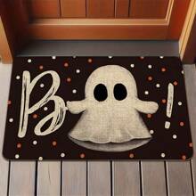 1pc Halloween Ghost Printed Rubber Backed Linen Area Rug, Kitchen Mat, Bathroom Mat, Multi-Use Floor Mat, Kitchen Decor, Wedding Decor, Party Decor, Home Decor, Dining Room Decor - Printing - View 7
