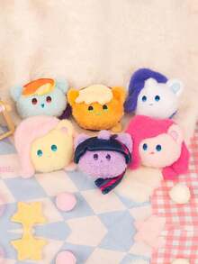 Hasbro 毛绒盲盒 - 大头毛绒肉丸系列，手机挂饰，可爱吊坠，Pinkie Pie，Twilight Sparkle，Fluttershy，Rainbow Dash，Rarity，Applejack，生日/节日惊喜礼物，粉丝礼物 | 一套，随机发货 - 彩色 - 查看 2