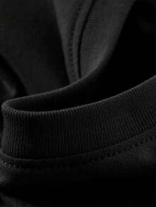 Camiseta casual suave y cómoda con impresión de letra, adecuada tanto para hombres como para mujeres (impresión a doble cara) - Negro - Ver 3