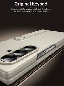 Hadaasi 1pc Multi-Color Vertical Stand Foldable Screen Metal Lens Ring Skin-Friendly Matte Business Minimalist Unisex Adjustable Stand Front Frame + Back Cover 2-In-1 Flip Case For Samsung Galaxy Z Fold 7/ Z Fold 6/Z Fold 5/Z Fold 4/Z Fold3 - Multicolor - View 8