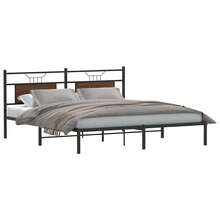 Larryhot Struttura letto senza materasso in rovere marrone 183x203 cm, robusta e durevole, facile da montare, stile decorativo