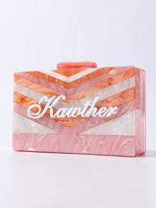 1 件个性化时尚甜美优雅方形大理石纹斜挎包，适合女士，可调节肩带 - 定制姓名包 - 适合女士装饰独特定制姓名包，女士定制包，完美的生日/伴娘/新娘/母亲礼物