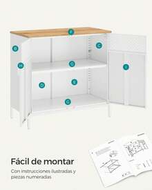 Garage Integrated Storage Racks - Beżowy Naturalny + Biały - Zobacz 8