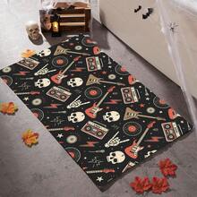 1 buc. Covoraș cu design de craniu, moale și durabil, covoraș antiderapant din poliester, potrivit pentru sufragerie, dormitor, cameră de jocuri și baie, Halloween