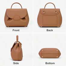 Small Bag With Handle, Shoulder Bags, Wallets For Women, Designer Luxury Mini Shoulder Bag Made Of Faux Leather, Handbag, Satchel - 棕色 - 查看 4
