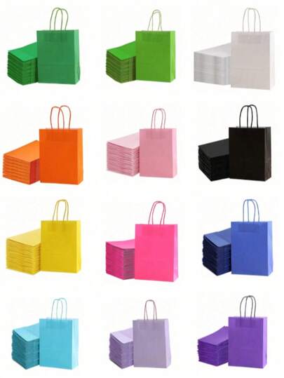 5 piezas Bolsas de papel con asas, bolsas de papel de fiesta de 6 colores, bolsas de regalo arcoíris para suministros de fiesta de boda, bolsas de regalo para cumpleaños, fiesta, boda