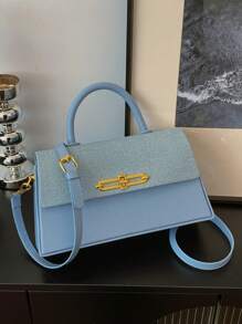 Women's Structured Box Shape Handbag, Fashionable And Elegant Shoulder/Crossbody Bag, Pink