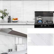 10 miếng dán tường bằng đá cẩm thạch tự dính - Gạch men 3D, chống thấm nước, chống dầu, có thể tháo rời và tái sử dụng, thích hợp cho nhà bếp, phòng tắm, phòng ngủ, cải tạo phòng khách, gạch ốp tường PVC chịu nhiệt bóc ra và dán, gạch lát sàn nhà bếp chống thấm nước - Nhiều màu - Xem 10