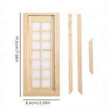 1:12比例微型家具DIY未上漆木门窗模型套件娃娃屋配件微场景家具模型适用于绘画和风景摄影 - 彩色 - 查看 7
