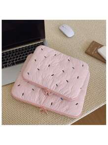 YOONI 韩国 INS 风格彩虹条纹刺绣笔记本电脑内胆包，柔软女孩糖果色 iPad 平板电脑保护套（9.7/10.2/11 英寸），笔记本电脑包（13/14 英寸），防震内袋，适合女孩和学生的可爱礼物，女士笔记本电脑包， 书包，大学必备品，返校必备