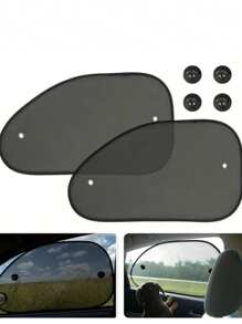 2 piezas Parasol para coche, Cortina para parabrisas delantero del coche, Protector de calor reflectante de aluminio para la ventana trasera, Parasol, Aislamiento de refrigeración, Uso general automotriz, 100cm*50cm