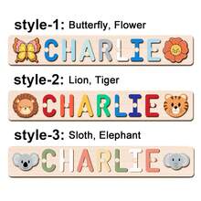 Customized Personalized Name Puzzle Board, Christmas Gift, Name Puzzle, First Birthday Gift, Unique Name Puzzle Board, Baby Boy Or Girl Early Education Toy, 3D Letter Puzzle Toy, Customized Baby Name - Multicolor - View 5