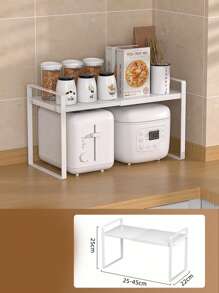 1 pieza Estantería de cocina estilo japonés de varios niveles, estantería organizadora extensible para encimera, despensa, almacenamiento multifuncional