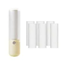 1pc Portable High-Grade ABS Material Mini Lint Remover In Cream & Contrast Color, Reusable T-Shape Fabric Clothes Pet Hair Remover, Daily Universal Pet Supplies