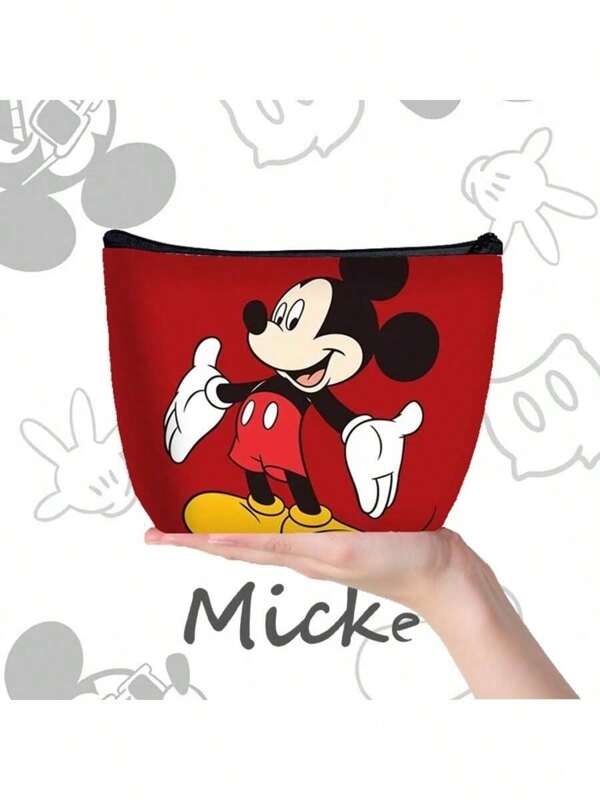 Disney 1 Piece, Cartoon Anime Disney Style Mickey Minnie Zipper Coin Purse, Makeup Bag, Handbag, Shoulder Bag Set, Suitable For School, Kindergarten, Students, Teachers, Middle School Students, Elementary School Students, Adults, Unisex Portable Large-Capacity Storage Handbag, For Family Gatherings, Casual Parties, Outdoor Activities, Holiday Gifts.