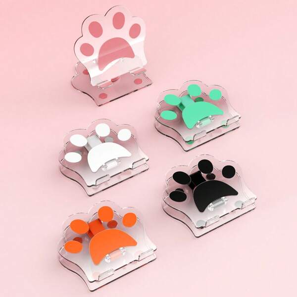 1 stuk Cat Claw transparant acryl 360 graden draaibare opvouwbare tabletstandaard geschikt voor mobiele telefoons en iPads