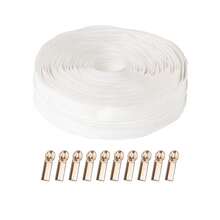 1 Set, 3# Nylon Zippers (450cm/177 Inch/5 Yards) With 10 Zipper Pulls, Suitable For Home Sewing DIY Replacement