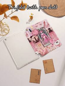 Ốp bảo vệ máy tính bảng họa tiết lá bài Tarot Nữ hoàng, tương thích với iPad 9.7/10.2/10.5/10.9/12.9/Pro 11 (thế hệ thứ 10), Galaxy Tab S6 Lite 10.4 inch, Kindle Paperwhite thế hệ thứ 12 (2024), Kindle thế hệ thứ 11 (2022), bảo vệ mềm mại chống sốc, chân đế thông minh/chức năng tự động bật/tắt màn hình. - Nhiều màu - Xem 5