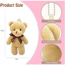 2 件/套 3 件/套 6 件/套 1~20 件 4.7 英寸小泰迪熊娃娃圣诞礼物、万圣节礼物毛绒动物毛绒玩具 DIY 钥匙扣包吊坠、婚礼生日礼盒娃娃玩具生日蛋糕婚礼装饰派对礼品用品饰品 DIY 配件、圣诞礼物、万圣节礼物 - 彩色 - 查看 10