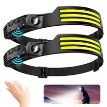 NetHong Waterproof COB LED Motion Sensor Head Torch Headlight USB Rechargeable Headlamp,Ultra-Lightweight Portable Sensor Headlamp, USB Rechargeable Headlamp, Super Bright Night Fishing And Mining Lights, Outdoor Sport, Camping And Fishing Lighting - Black - View 13