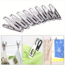 20pcs/Set Stainless Steel,  Multi Functional, Strong Clamping Force, Multi-Function, Load Resistant, Multi Piece Set Clothespin,  Clothes Peg For Laundry Room, Wardrobe, Room, Bathroom, Photo Wall, Student Dorm, Home Dress Pants Shoes Jeans Boots Skirt, Beachwear, Spring, Minimalist, Summer Tops, For Mother's Day, Gift For My Mother - Multicolor - View 11