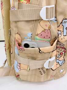 Zaino Kapibara, grande capacità, zaino scolastico per studenti di scuola elementare/media/superiore con stampa a graffiti di cartoni animati