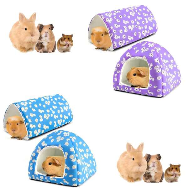 Guinea Pig Hideout House And Tunnel Set - 2 Packs Washable Guinea Pig Tunnel With House Guinea Pig Accessories For Hamster, Rabbit, Bunny, Small Animal