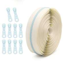 1包：5码拉链，带拉链头，撞色树脂拉链，多种款式，适用于行李箱、文具包、手工缝纫替换等。 - 彩色 - 查看 12