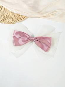 1 件女士优雅大号网状缎带蝴蝶结发夹，高品质强力弹簧发饰，爪夹，发夹，发夹，发夹，发夹，学校用品，蝴蝶结配饰