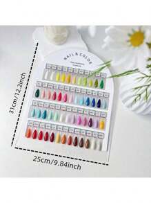 12/50色透明亚克力可拆卸磁性指甲色板展示板美甲UV和油胶展示对比效果板指甲颜色测试展示卡磁性美甲调色板 - 彩色 - 查看 6