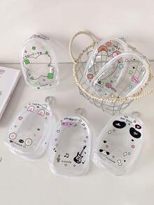 1 件可爱透明婴儿推车收纳袋、口水收纳袋、户外婴儿娃娃展示和收纳挂袋、防尘拉链袋、适用于学校用品、返校 - 透明 - 查看 7