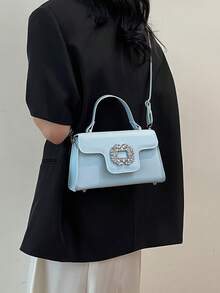 1 件纯色褶皱手提包，优雅且适合日常使用，适合送给女士的礼物