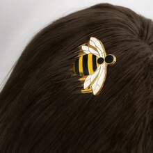 1 Stück universelles Schmuckzubehör, Cartoon, süße Bienen Haarkamm, Haarspange, Metall Emaille Abzeichen, süßer Mädchen zweidimensionaler Haarschmuck Brosche, Schmucknadel, Cosplay Kostüm Dekoration, Valentinstag Paar Geschenk