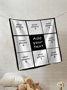 Customized 9-Grid Photo Blanket, Memorial Throw Blanket, Newborn Baby Blanket, Birthday Gift, Name Baby Blanket - Multicolor - View 5