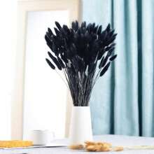 Natural Bunny Tails Dried Flowers - 120 PCS Rabbit Tail Grass, Lagurus Ovatus For Boho Decor, Dried Pampas Grass Dry Flower Arrangements For Wedding Party Home Kitchen Office Decorations (Retro Pink)