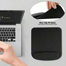1 Pc Leather Mouse Pad Is Waterproof, Stain Resistant, Easy To Clean, Simple And Delicate In Business Office Style. The Surface Of The Mouse Moves Smoothly, And The Anti Slip Bottom Is Not Easy To Slide, Improving The Texture Of Office Work - 黑色 - 查看 2