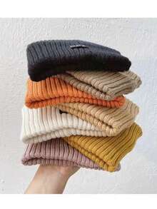 女士 Bandana 1 件纯色休闲涤纶头巾针织寒冷天气发带，秋冬发饰时尚头巾，学校用品，大学秋季配饰 - 彩色 - 查看 3