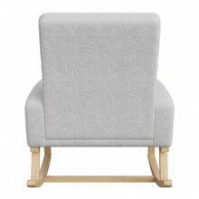 HOKZYHOUSE Fauteuil à bascule gris clair, fauteuil relax fauteuil à bascule chaise de salon chaise pivotante pour salon chambre balcon capacité de charge jusqu'à 150 kg, gris clair - Gris - Voir 10