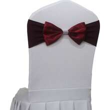 婚礼椅装饰，生日派对椅饰带蝴蝶结、松紧带，可定制宴会酒店豪华缎面椅饰带。