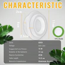 CANMEIJIA GX53 嵌入式吸顶灯，嵌入式壁灯，装饰吸顶灯，嵌入式/表面安装，黑色/白色可选，带/不带灯泡，铝制材料，兼容 GX53 灯泡，适用于商店、书房、卧室、客厅、咖啡厅、展厅、画廊、博物馆、走廊、入口，根据需要选择颜色