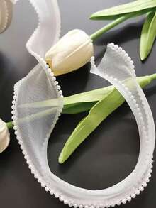 1 cái - 2.5 Yards/5 Yards Ruy băng trang trí ngọc trai giả, Ruy băng trang trí cho băng đô, đóng gói bánh và tiệm bánh, nơ, DIY, hộp quà và bó hoa trang trí quần áo, ruy băng gói hoa. - Màu be - Xem 5