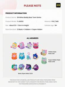 1pc Random Style Hide And Seek Teddy Bear Anime Model Figurine, Made Of PVC And ABS, Cute Halloween Gift Combining Hide And Seek And Adorable Teddy Bear, Suitable As Home Decor To Embellish Room, Balcony Or Garden, Adding Beauty To Life - Navy Blue - View 11