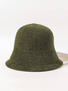 LEAJOURNO. 1 件针织渔夫帽，小头围，适合女性的迷人渔夫帽，秋冬冬季服装 - 綠色 - 查看 5