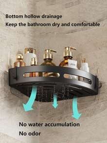 Bộ 3 kệ đựng đồ nhà tắm bằng nhựa đen, kích thước 8.6*8.6cm, phù hợp với tường gạch, cần để khô trong 2 giờ sau khi lau khô, kệ đựng đồ trong nhà tắm, kệ đựng dầu gội treo tường, kệ đựng đồ nhà bếp và phòng tắm, kệ góc tam giác tiết kiệm không gian. - màu đen - Xem 9